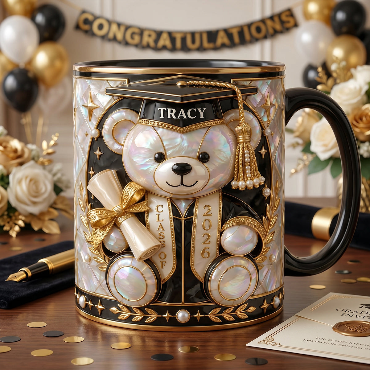 Lovely Bear - Celebrate Graduation Accent Mug - Personalized Gifts For Graduates 04tytn080526