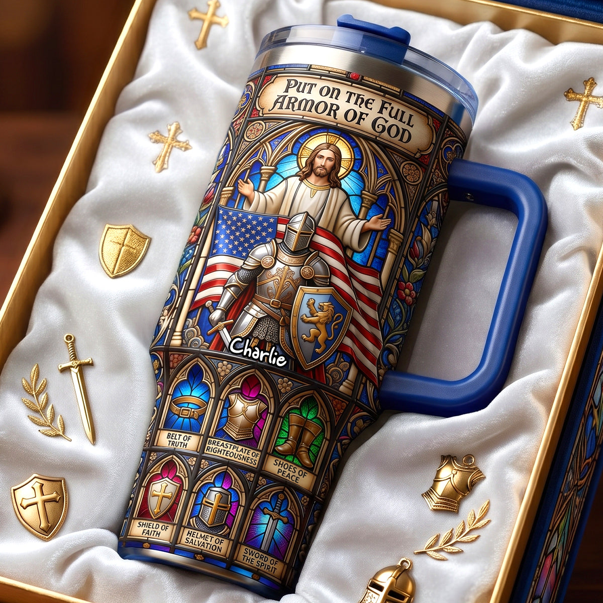 Full Armor Of God 40oz Tumbler With Handle - Personalized Gifts For Christians 04padh290626