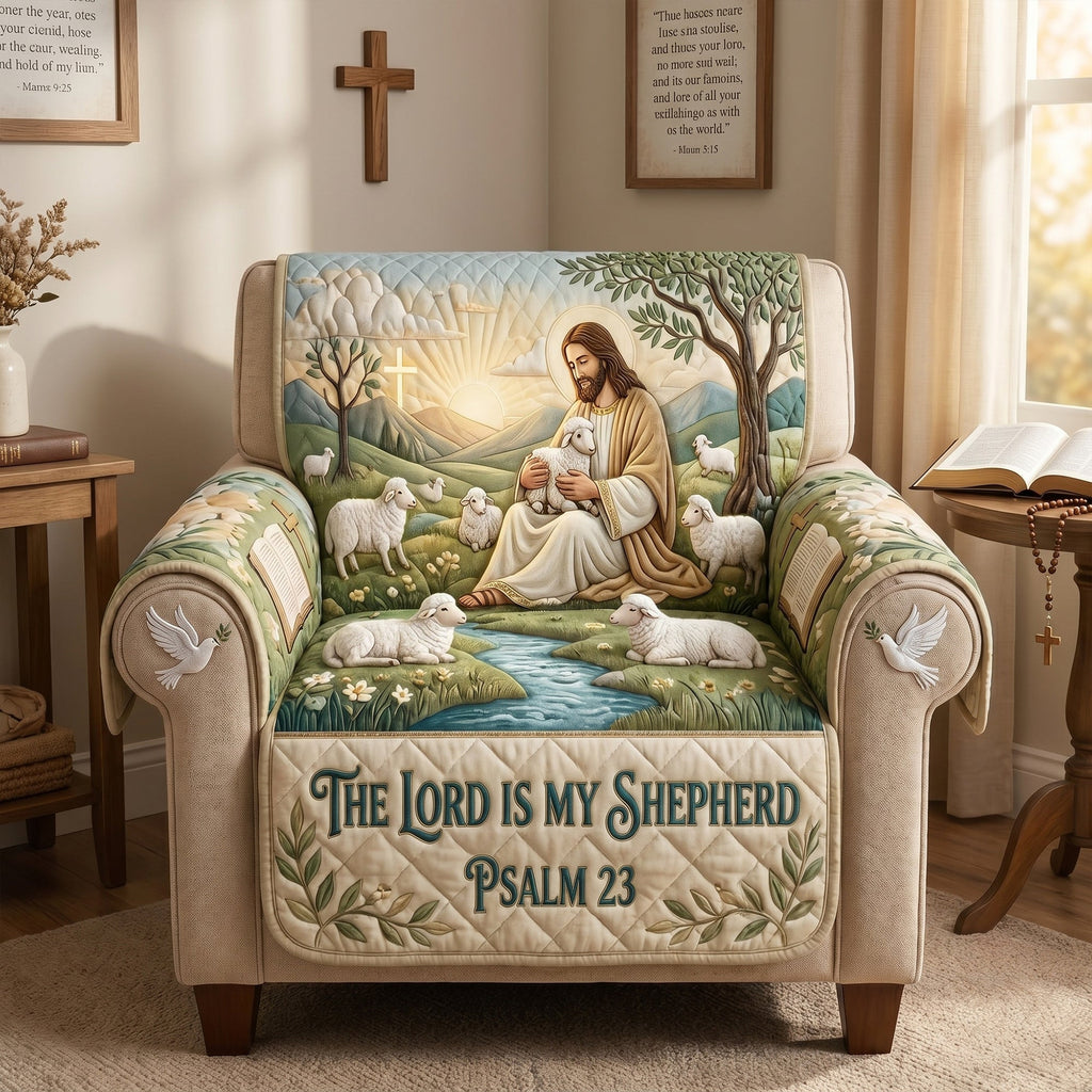 The Lord Is My Shepherd Quilted Sofa Cover - Personalized Gifts For Christians 01tylu230626