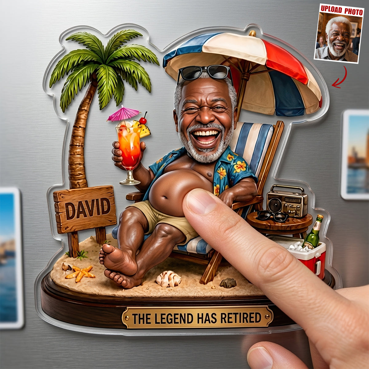 Retirement Legend Anti-Collision Acrylic Fridge Magnet Personalized Gifts For Beach Lovers 02TYDT190626