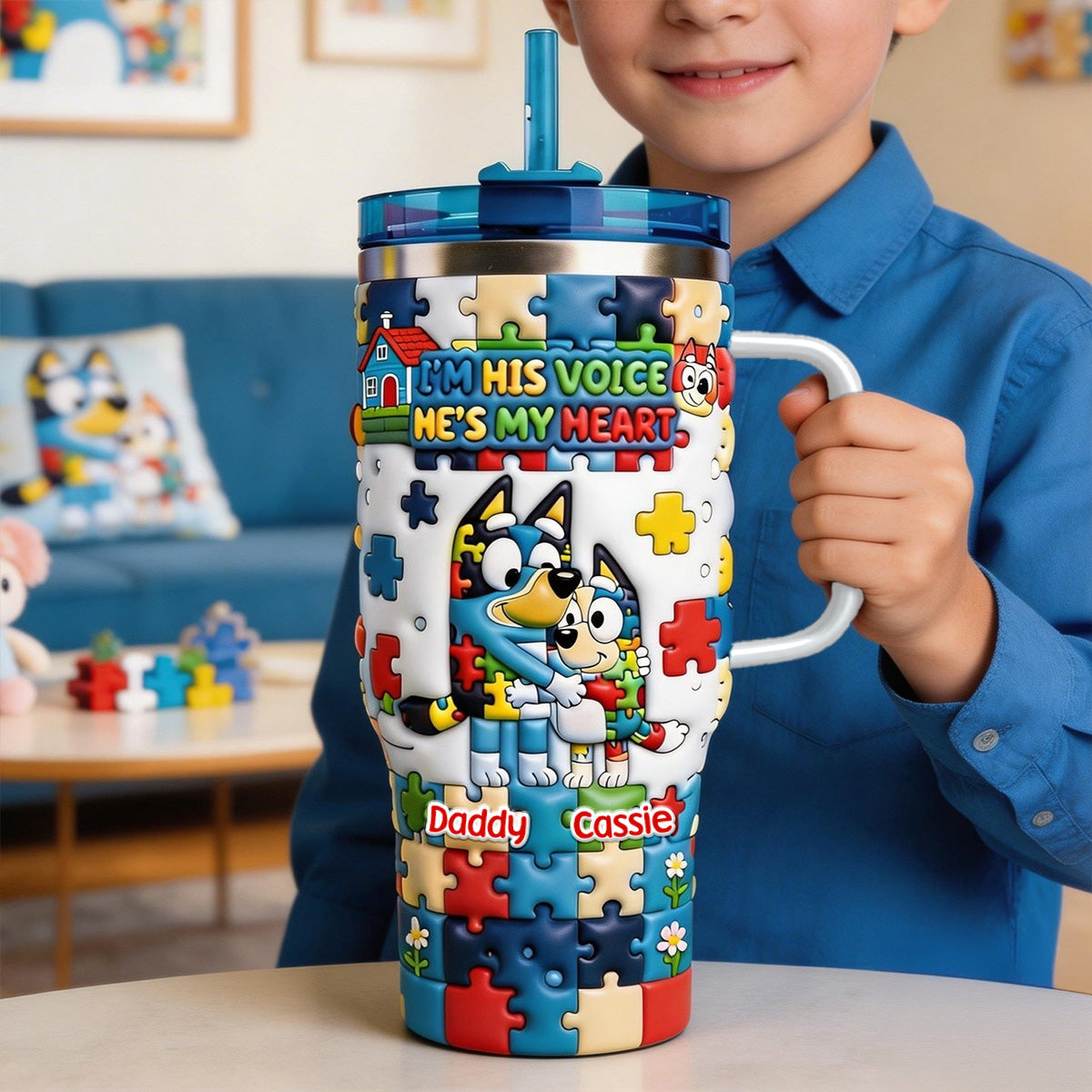 Hug Of Love Tumbler - Personalized Gifts For Autism Awareness 02TGMG120326