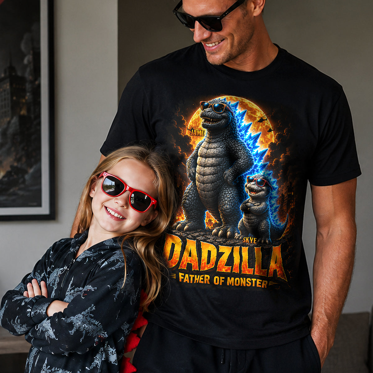Father Of Monsters Shirt - Personalized Gifts For Dad 03TYTA250526 GRER2005