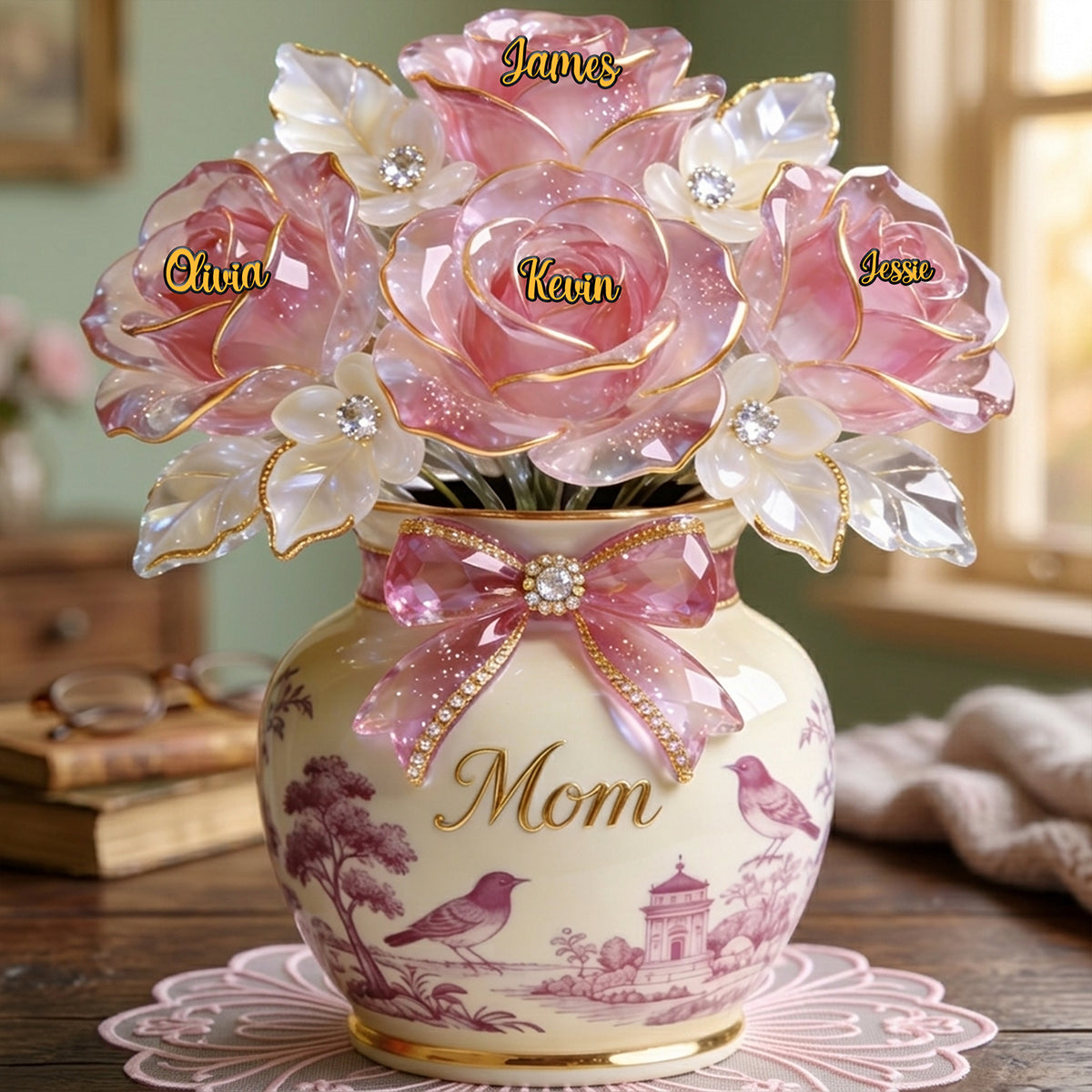 Toile De Jouy Mother Acrylic Plaque - Personalized Gifts For Mothers 02pgmg090326