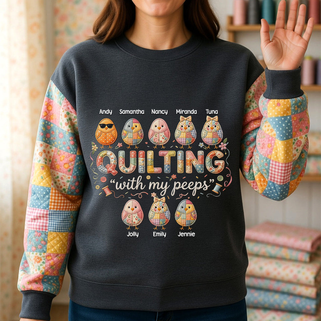 Quilting With My Peeps - Personalized Easter Gifts For Grandma Shirt 01pamg200326