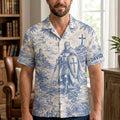 Knight Templar Toile De Jouy Hawaiian Shirt - Personalized Gifts For Christians 03natn170626