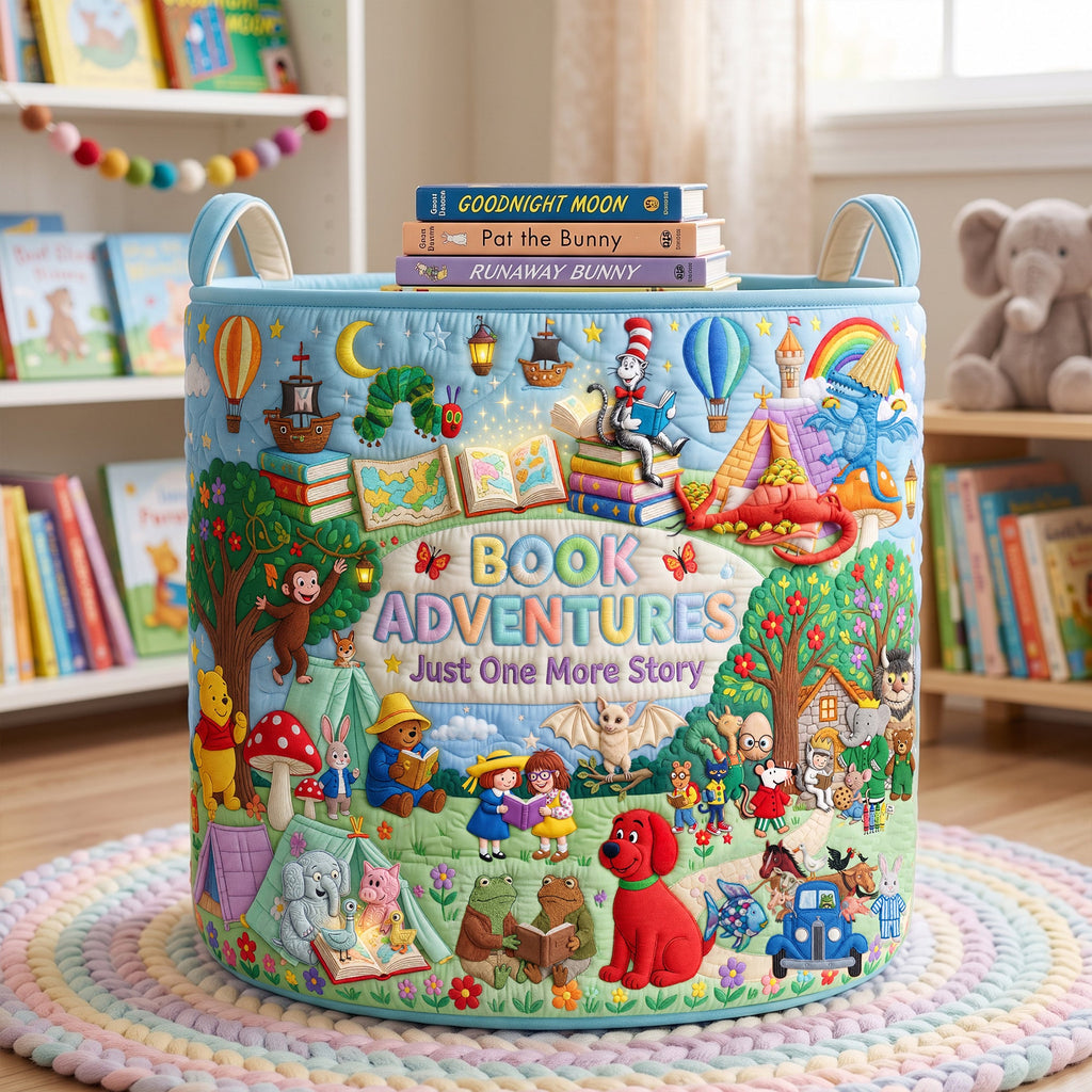 Kid Book Storage Quilted Basket - Personalized Gifts For Kids 03qhlu160726