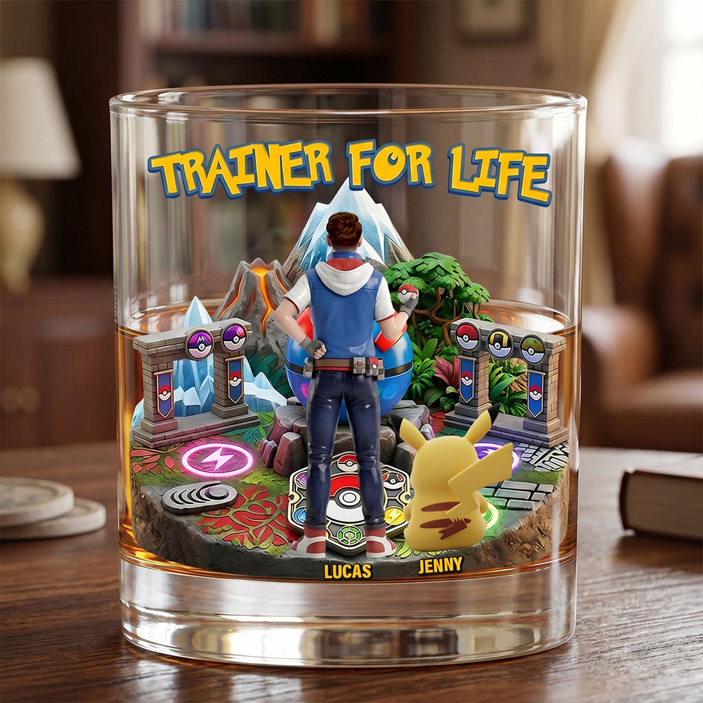 Champion Trainer Round Glass - Personalized Gifts For Anime Lovers 01OHTN090626