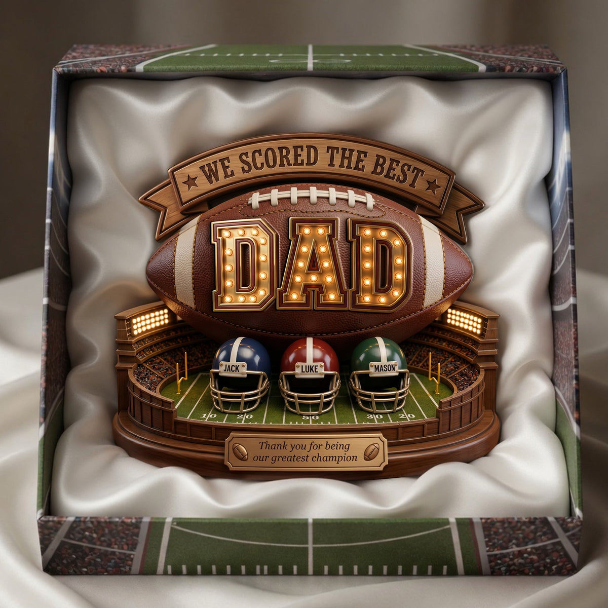 USA Football Best Dad Acrylic Plaque - Personalized Gifts For Dad 05PALU040526