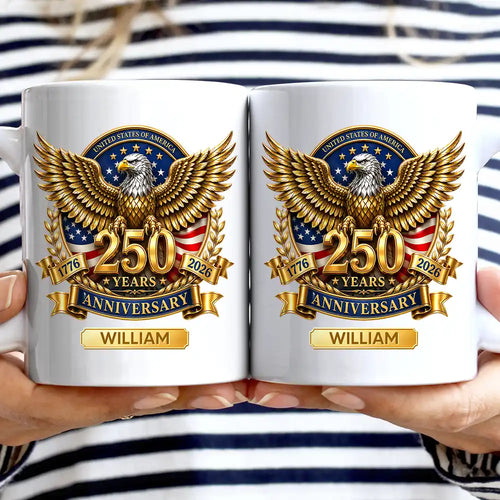 3D Effect 250 Years Of Freedom - Personalized Mug