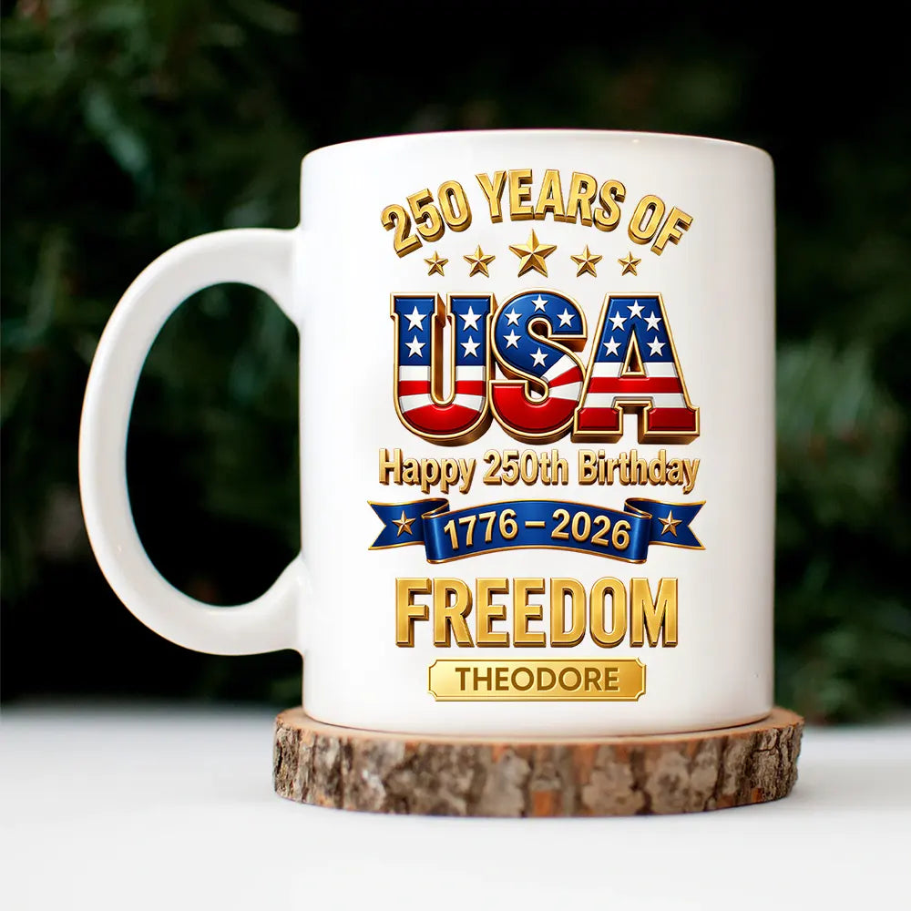 3D Effect 250 Years Of Freedom - Personalized Mug
