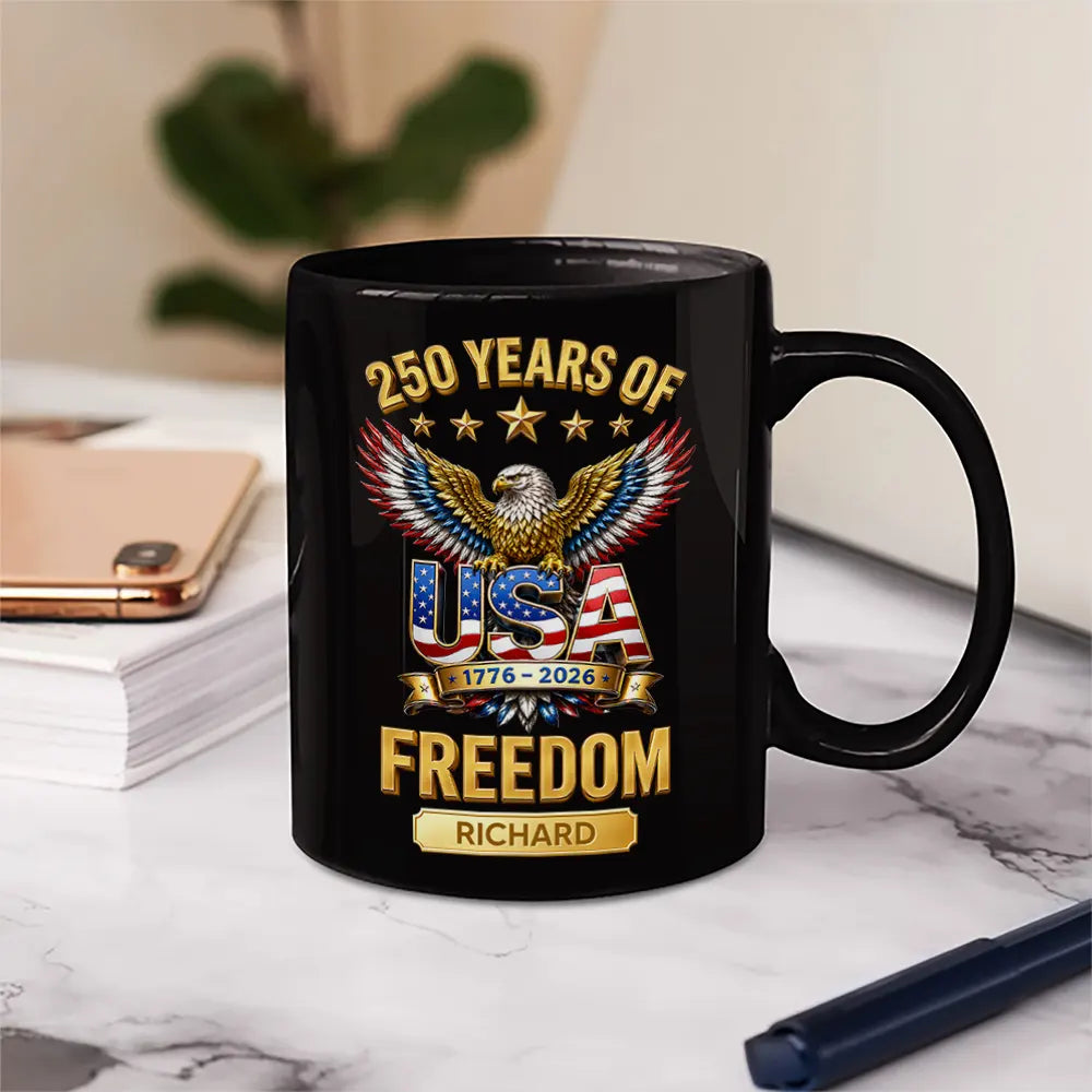 3D Effect 250 Years Of Freedom - Personalized Mug