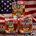 3D Effect 250 Years Of Freedom - Personalized Whiskey Glass