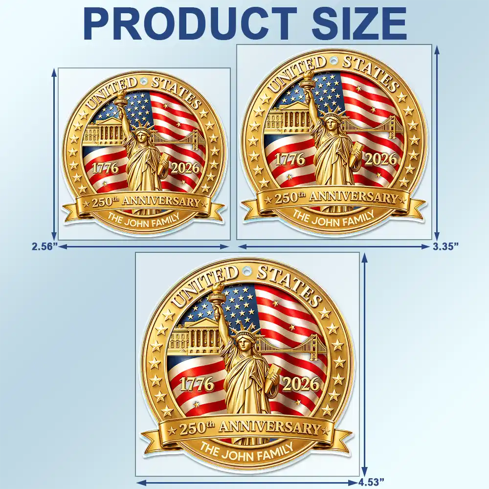 3D Effect 250th Anniversary - Personalized Acrylic Car Hanger