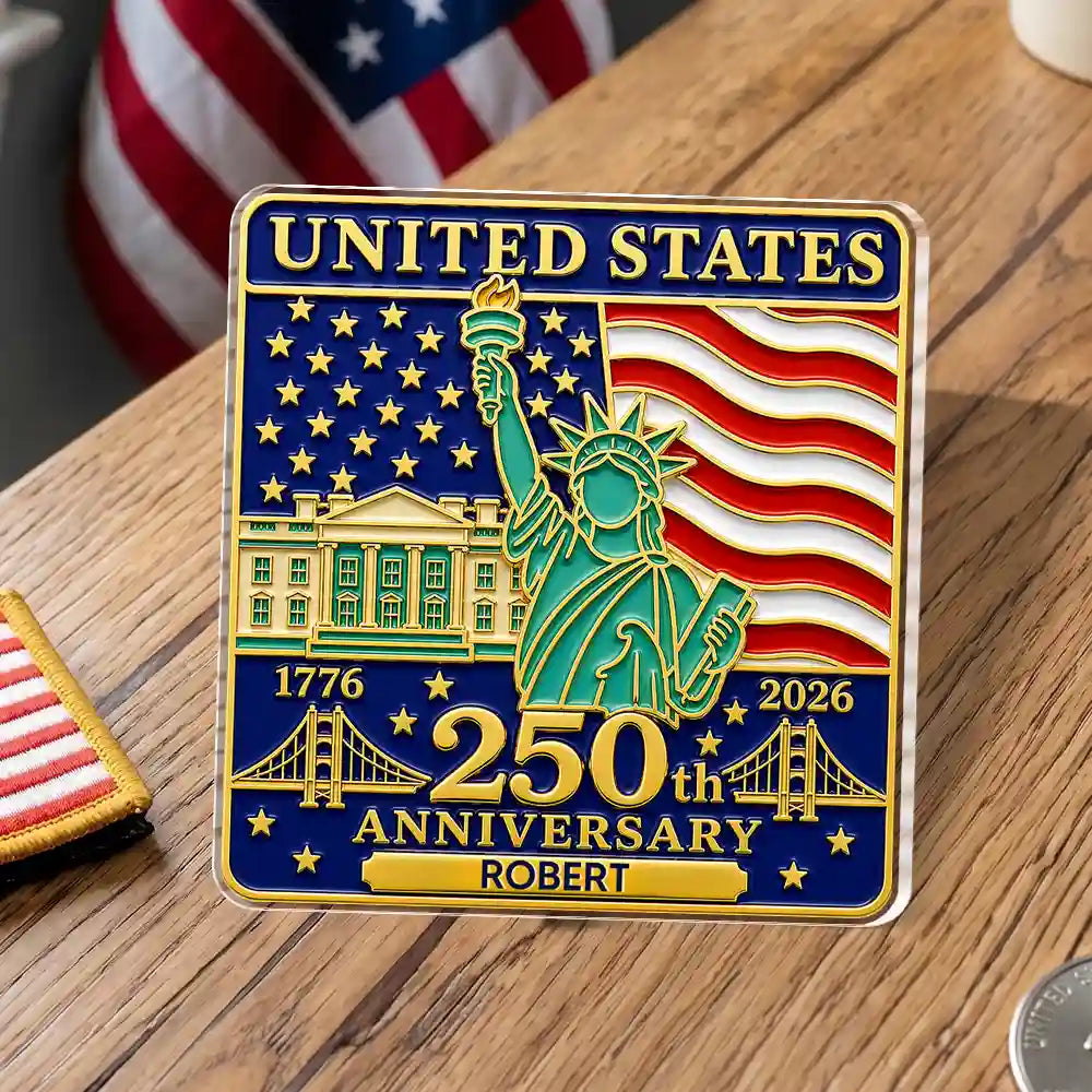 3D Effect 250th Anniversary - Personalized Acrylic Pin