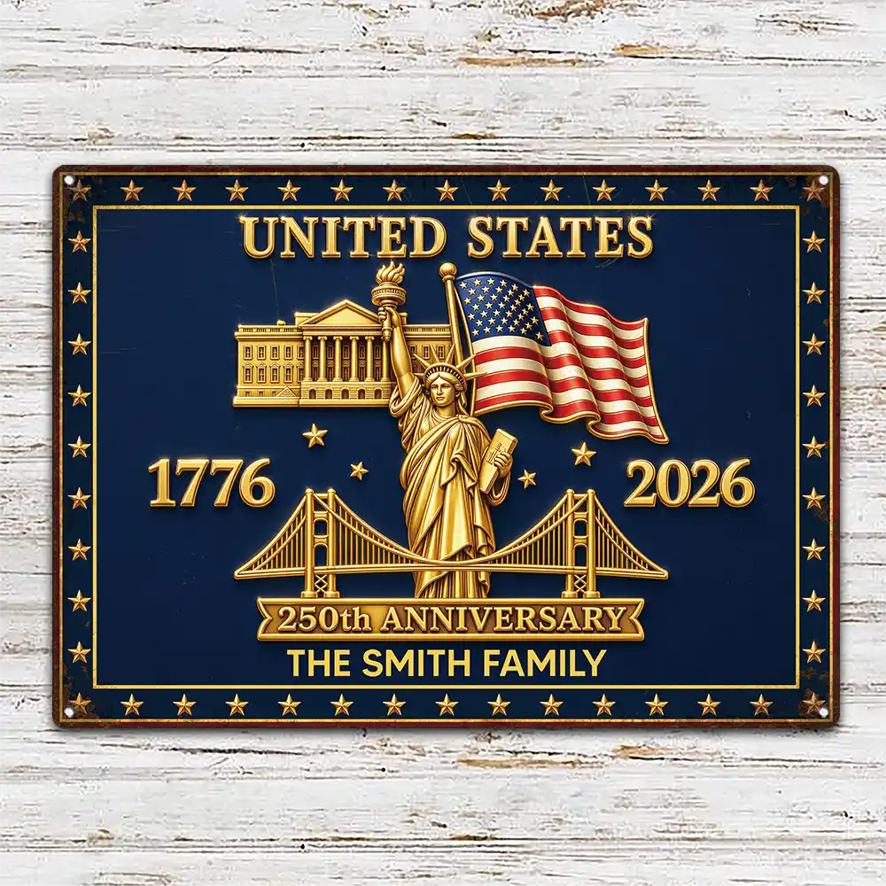 3D Effect 250th Anniversary - Personalized Classic Metal Signs