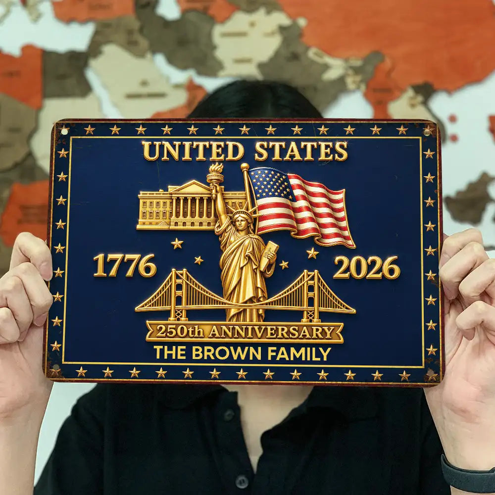 3D Effect 250th Anniversary - Personalized Classic Metal Signs