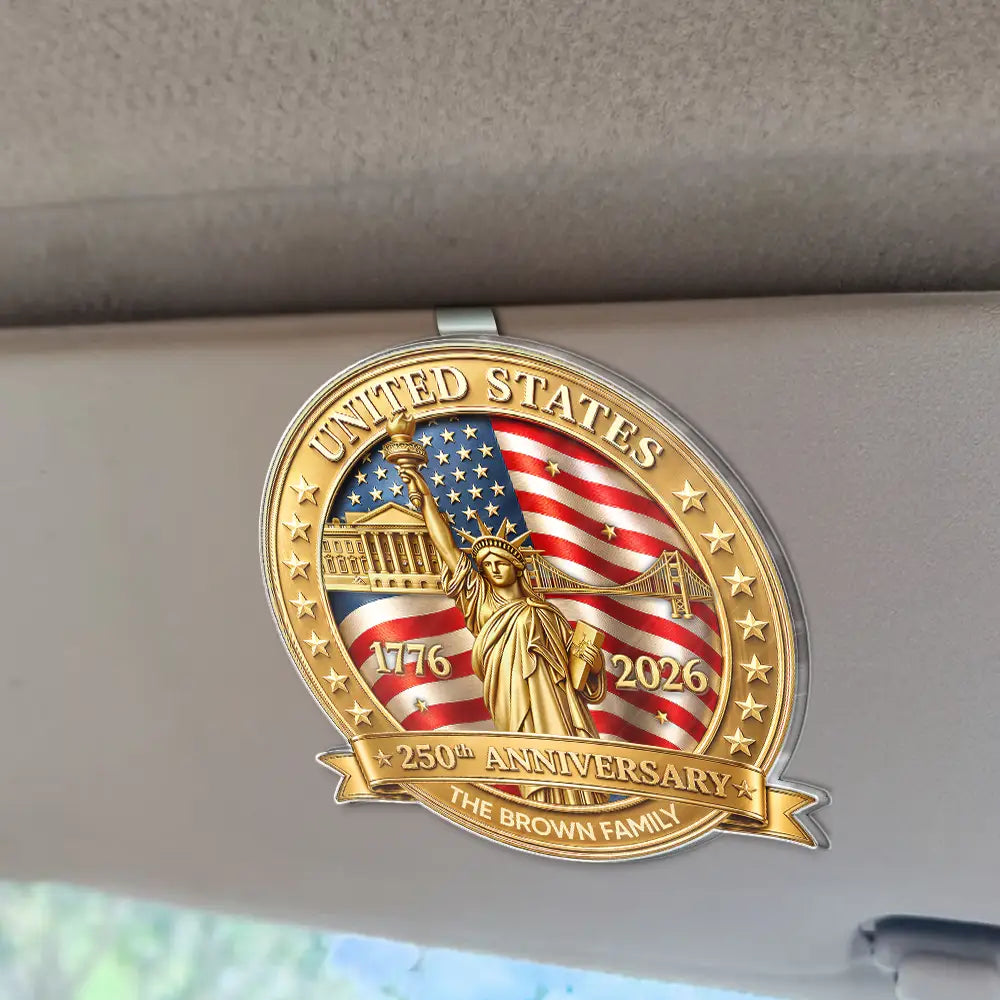 3D Effect 250th Anniversary - Personalized Custom Shaped Acrylic Car Visor Clip