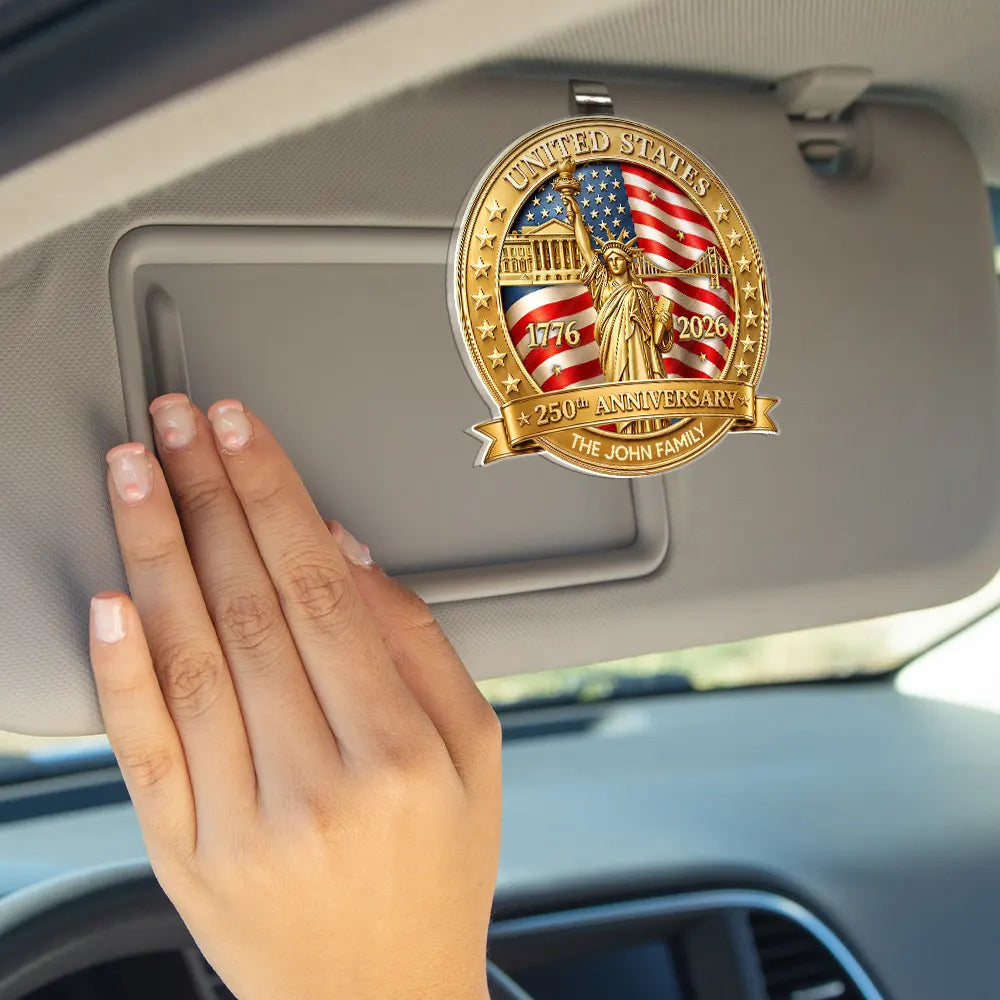 3D Effect 250th Anniversary - Personalized Custom Shaped Acrylic Car Visor Clip