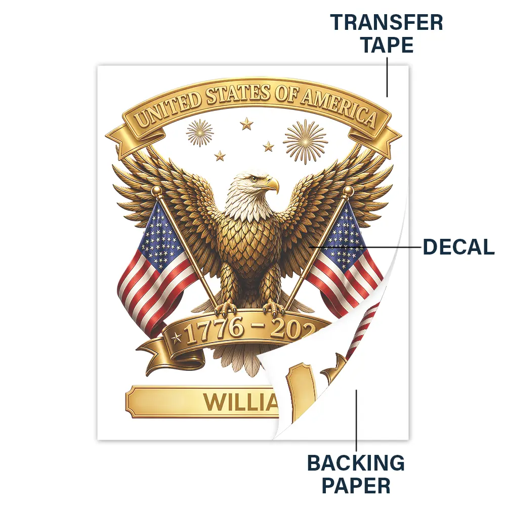 3D Effect America 250th Anniversary - Personalized Decor Decal