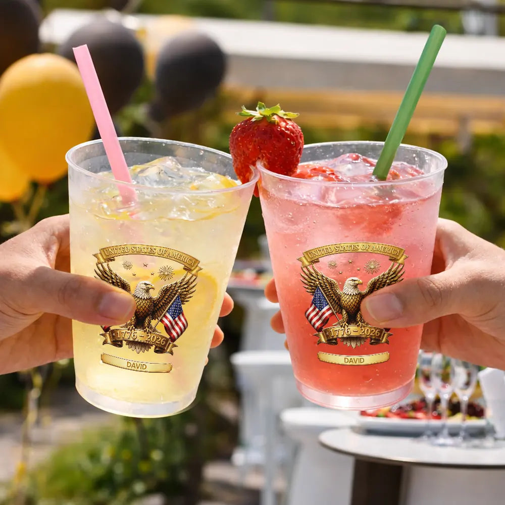 3D Effect America 250th Anniversary - Personalized Frosted Cups