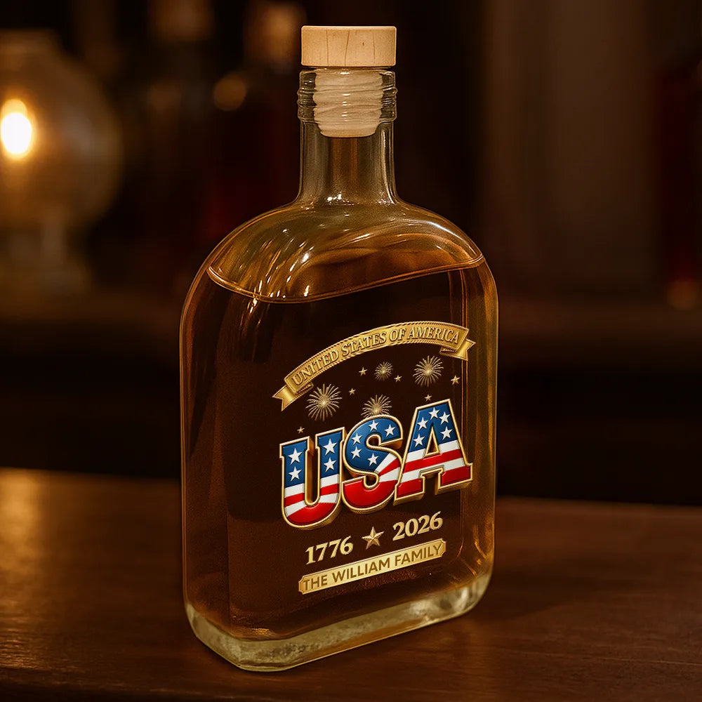 3D Effect America 250th Anniversary - Personalized Whiskey Bottle