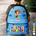 3D Effect Building Blocks Master Builder - Personalized Canvas Backpack