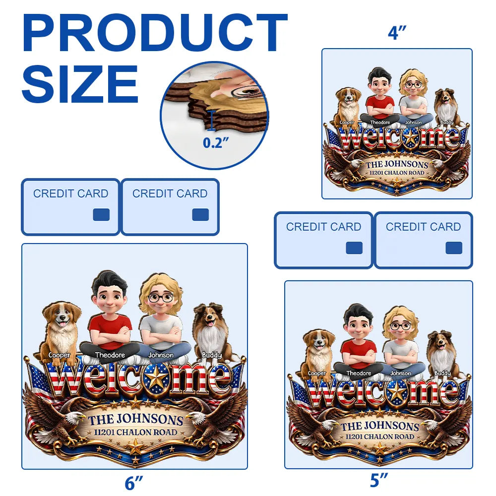 3D Effect Family Welcome Home Sweet Home - Personalized Custom Shaped Wood Sign