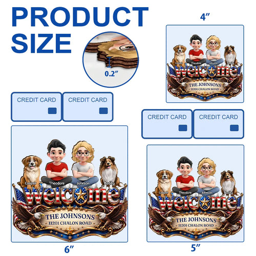 3D Effect Family Welcome Home Sweet Home - Personalized Custom Shaped Wood Sign