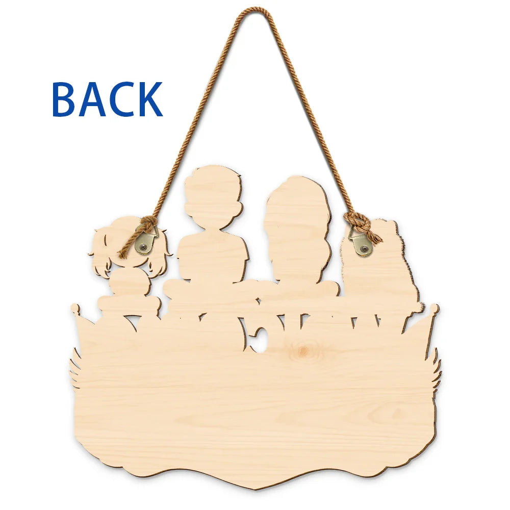 3D Effect Family Welcome Home Sweet Home - Personalized Custom Shaped Wood Sign