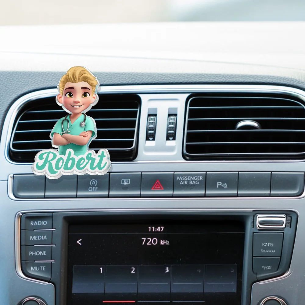 3D Effect Nurse Name - Personalized Acrylic Car Vent Clip