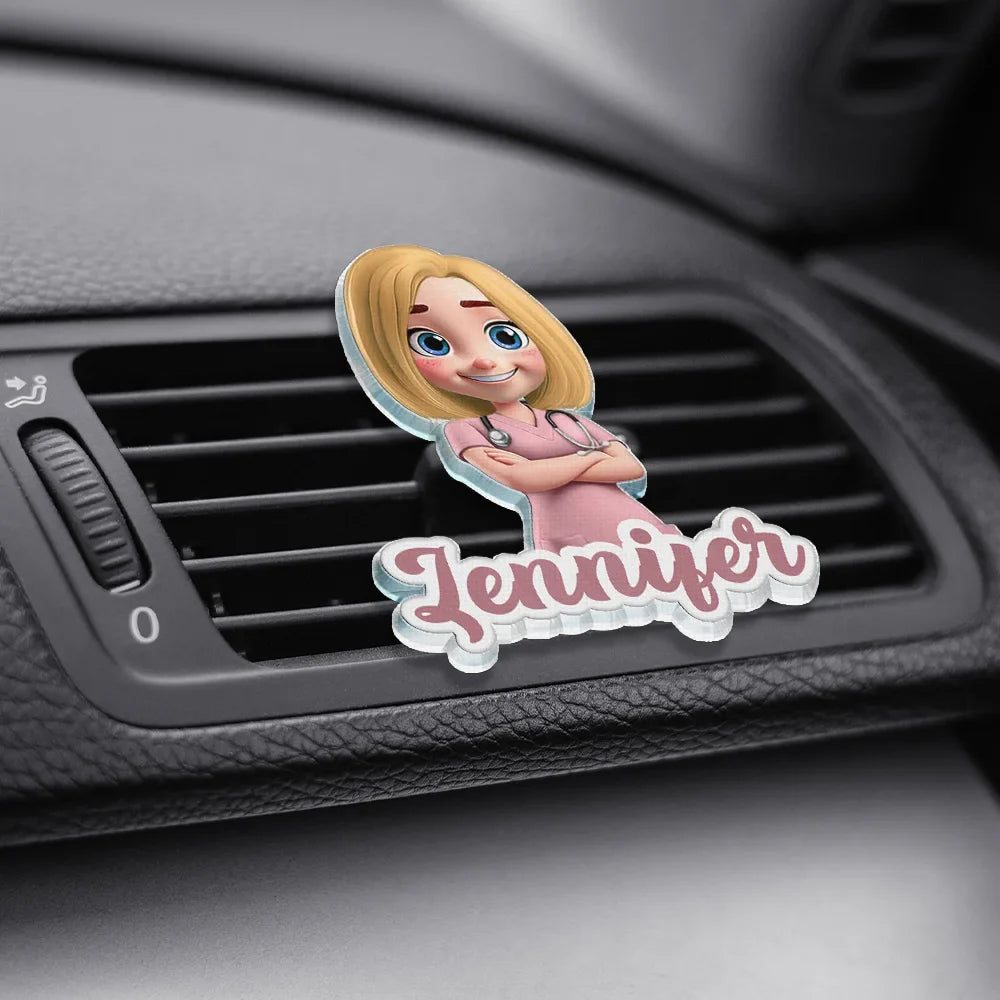 3D Effect Nurse Name - Personalized Acrylic Car Vent Clip