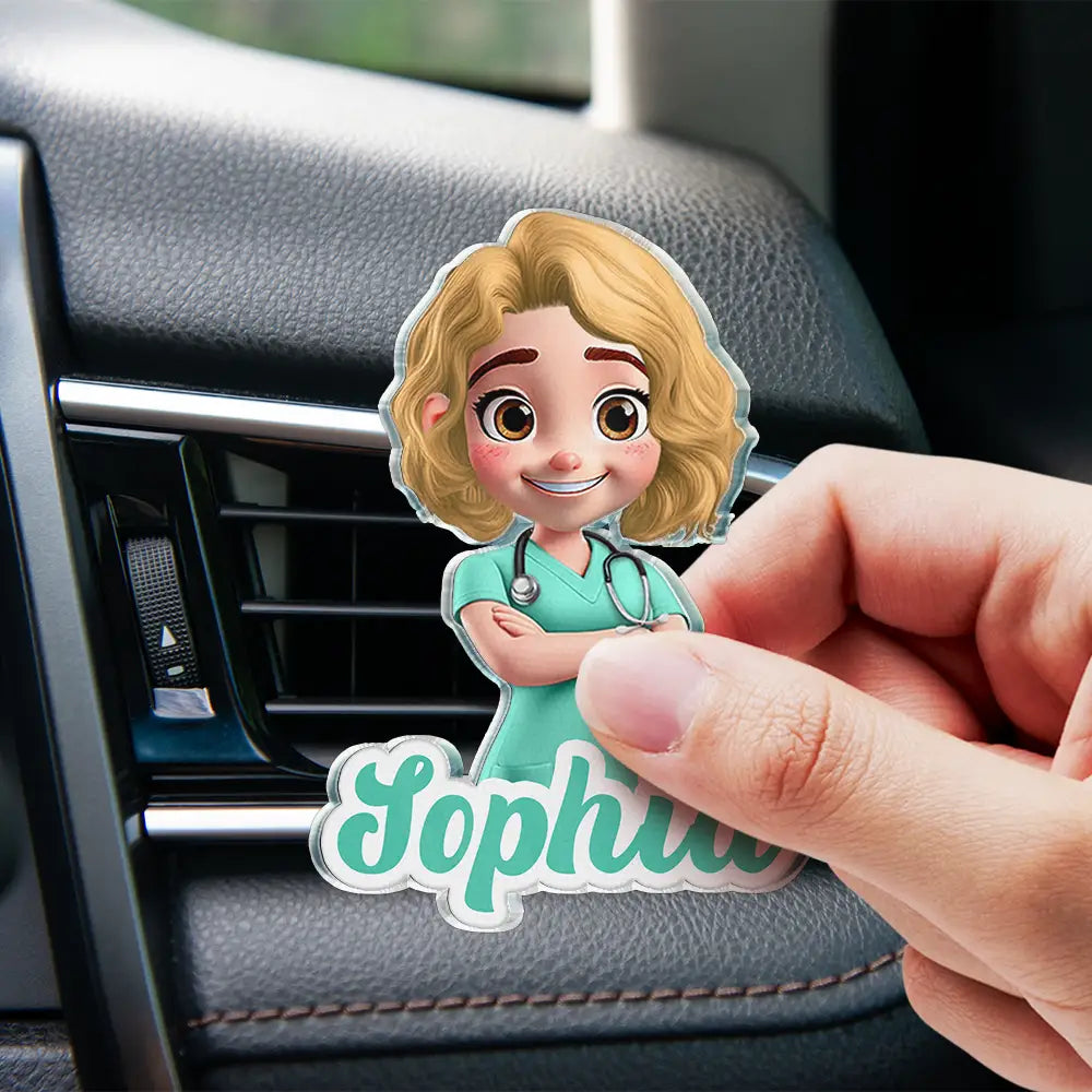 3D Effect Nurse Name - Personalized Acrylic Car Vent Clip