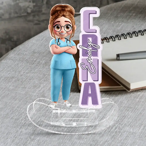 3D Effect Nurse Name - Personalized Acrylic Shaking Stand