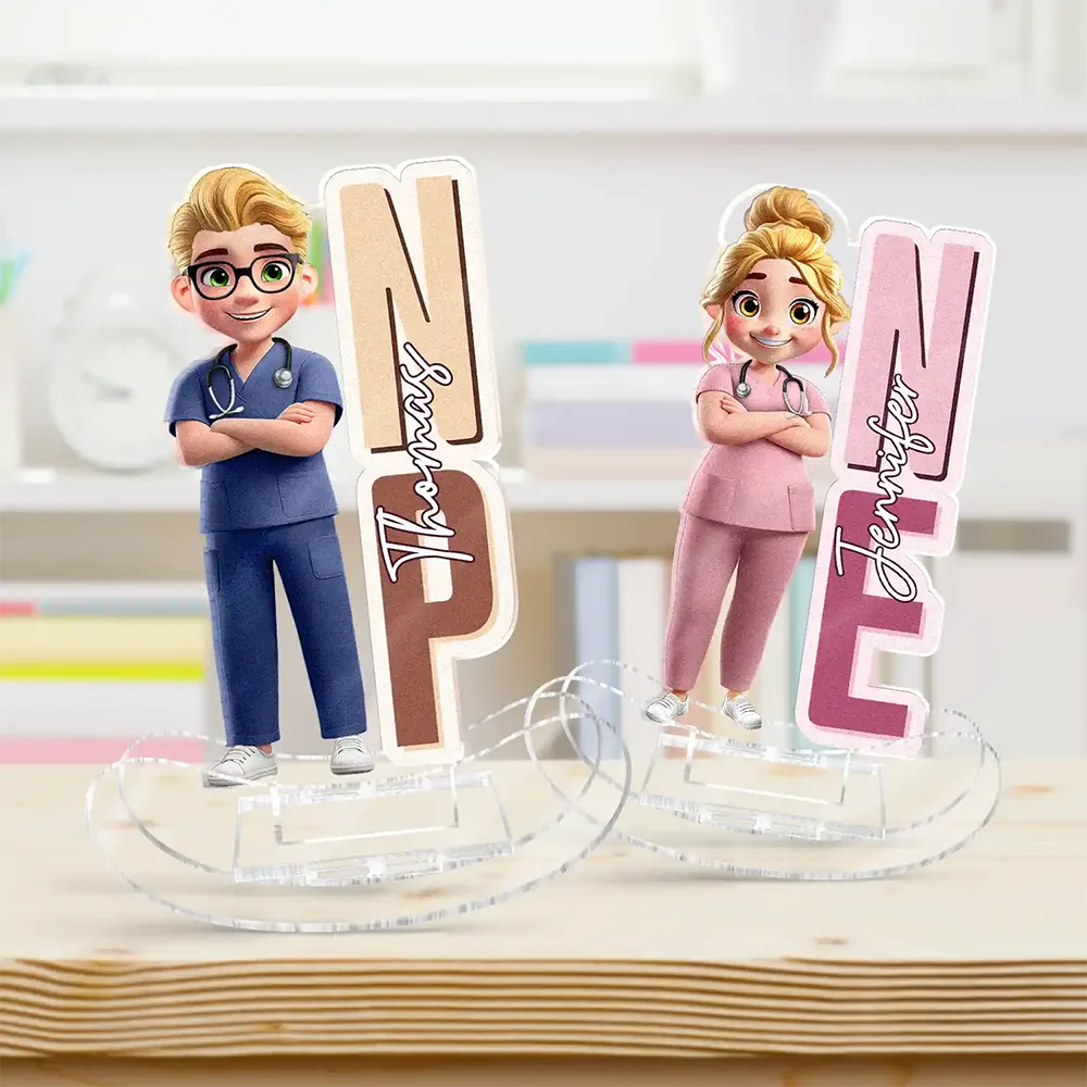 3D Effect Nurse Name - Personalized Acrylic Shaking Stand