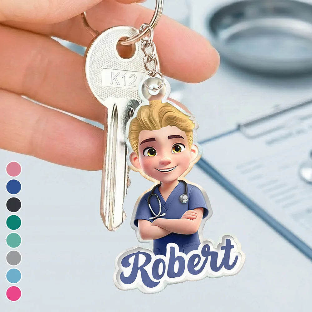3D Effect Nurse Name - Personalized Acrylic Keychain
