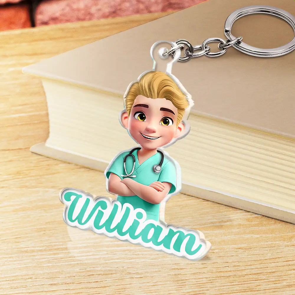 3D Effect Nurse Name - Personalized Acrylic Keychain