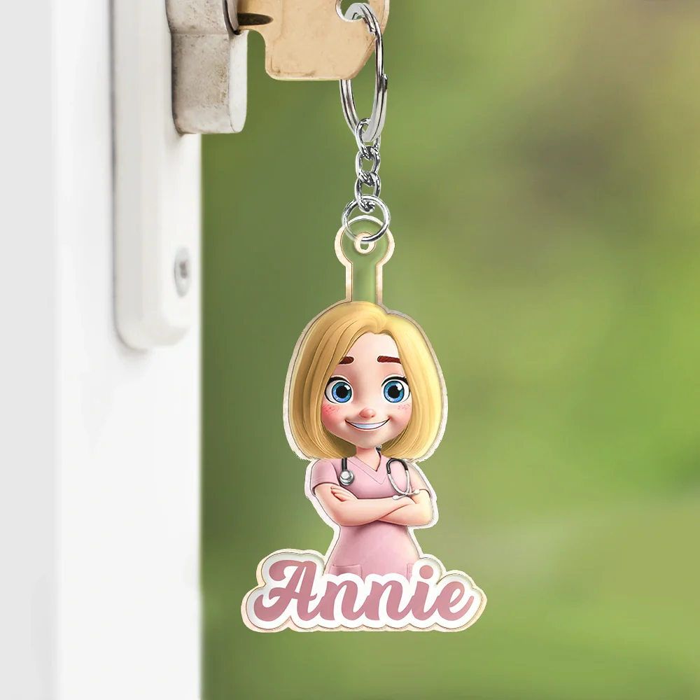 3D Effect Nurse Name - Personalized Acrylic Keychain