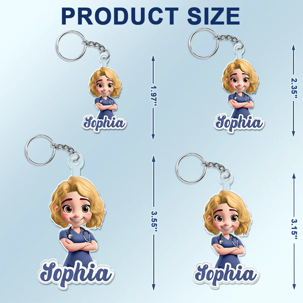 3D Effect Nurse Name - Personalized Acrylic Keychain