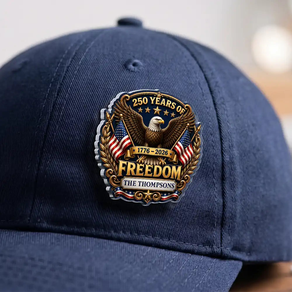 3D Effect Patriotic Eagle 250 Years Of Freedom - Personalized Acrylic Pin
