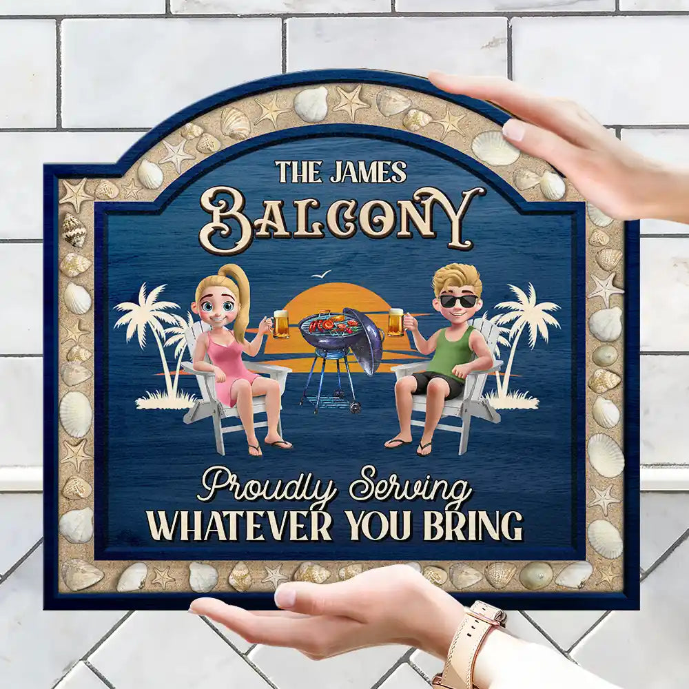 3D Effect Sea Shells Frame Poolside Paradise - Personalized Custom Shaped Wood Sign