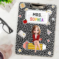 3D Effect Teacher Composition Notebook Theme - Personalized Acrylic Clipboard