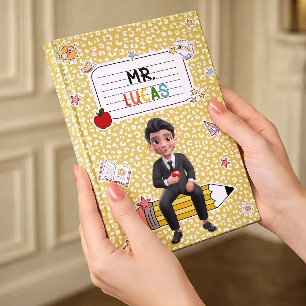 3D Effect Teacher Composition Notebook Theme - Personalized Hardcover Journal