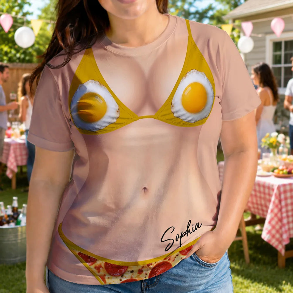 3D Funny Body Food Bikini - Personalized Full Print T Shirt