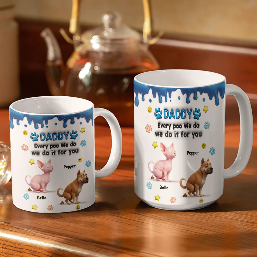 3D Inflated Effect Dog Cat I Do It For You - Personalized White Edge-to-Edge Mug