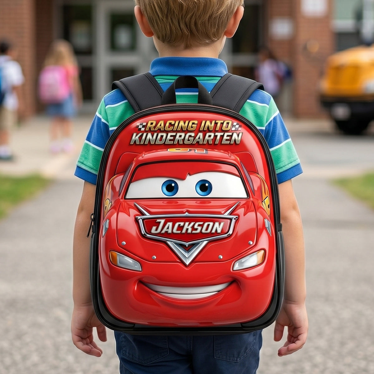 Racing Backpack - Personalized Gifts For Kids School Bag 05natn250626
