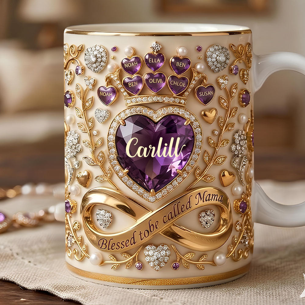 Crystal Heart Coffee Mug - Personalized Gifts For Moms And Grandmas 02padt100326