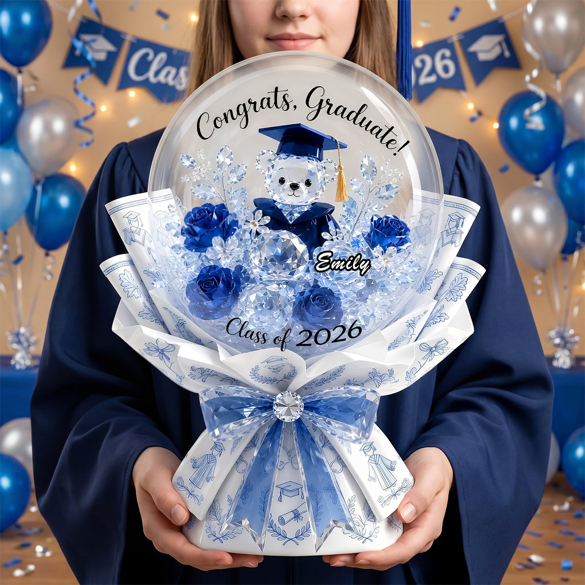 Graduation Blooming Bouquet Shaped Plaque - Personalized Gift For Graduation 01TYDH120526