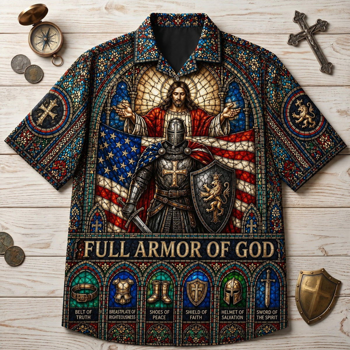 Full Armor Of God Hawaiian Shirt - Personalized Gifts For Christian 02PALU180626