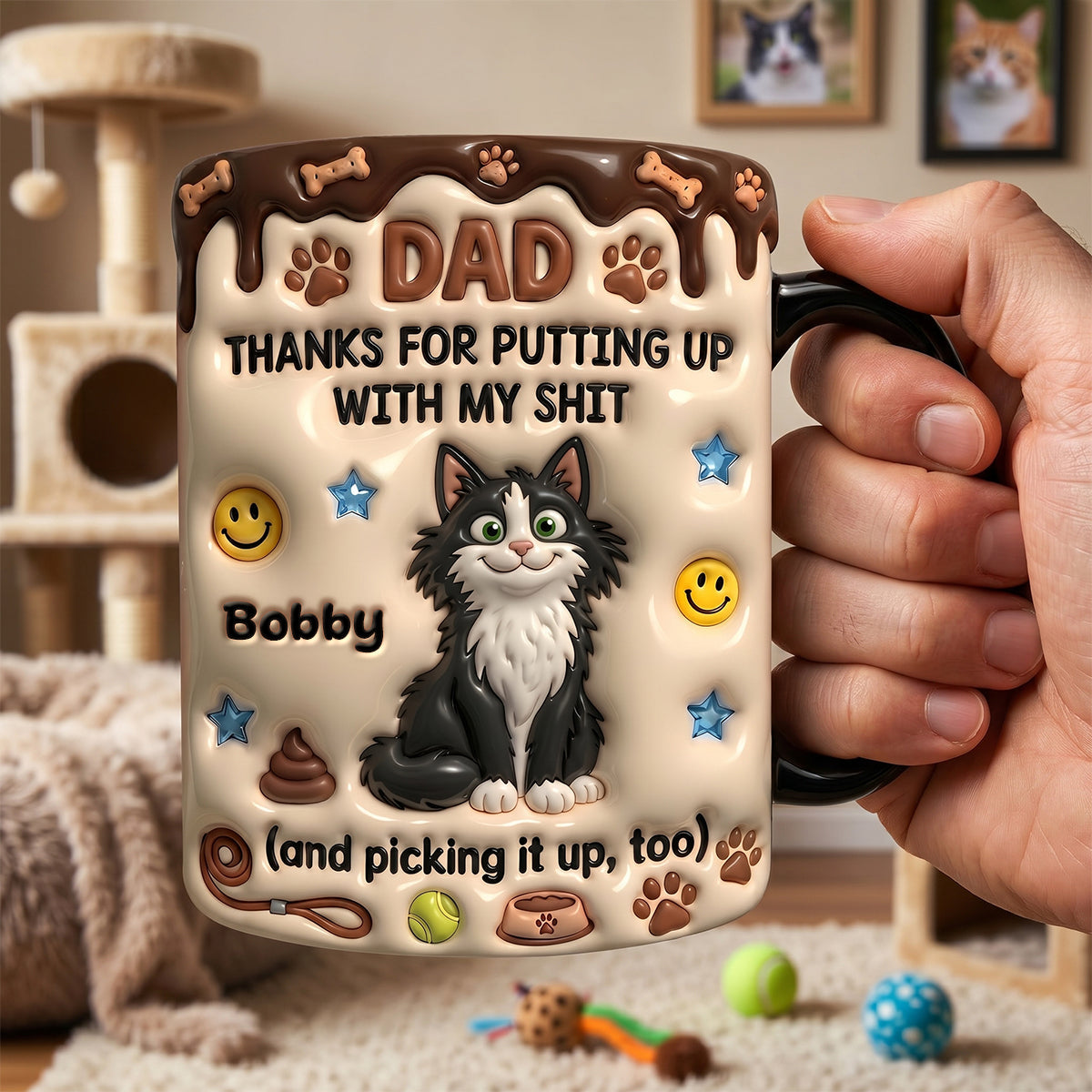 Cat Dad Magic Ceramic Coffee Mug - Personalized Gifts For Dad 022TYDH210526