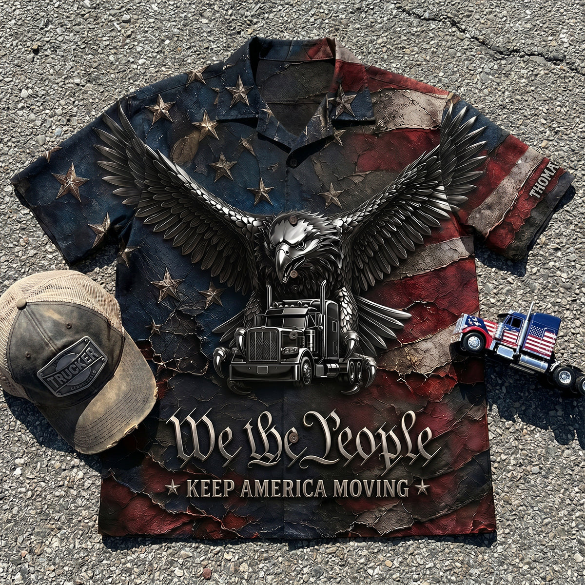Badass Trucker Keep America Moving Hawaiian Shirt, Personalized Gifts For Trucker 03qhdt260626